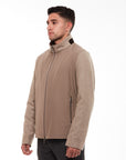 Wool Blend Bomber Jacket - Beige