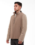 Wool Blend Bomber Jacket - Beige