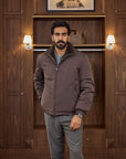 Fur-Lined Bomber Jacket - Espresso Brown