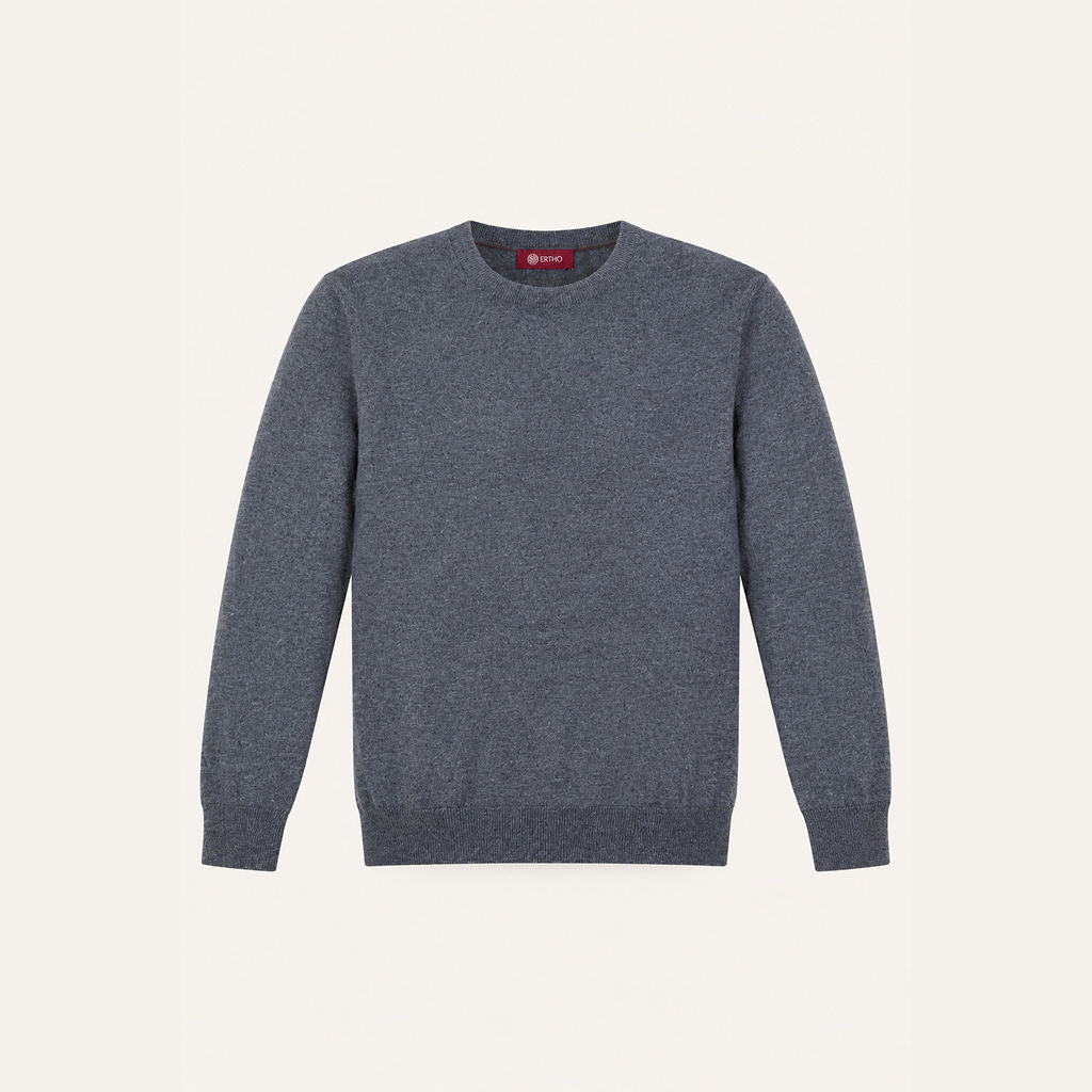 Cashmere Blend Crewneck Sweater - Grey