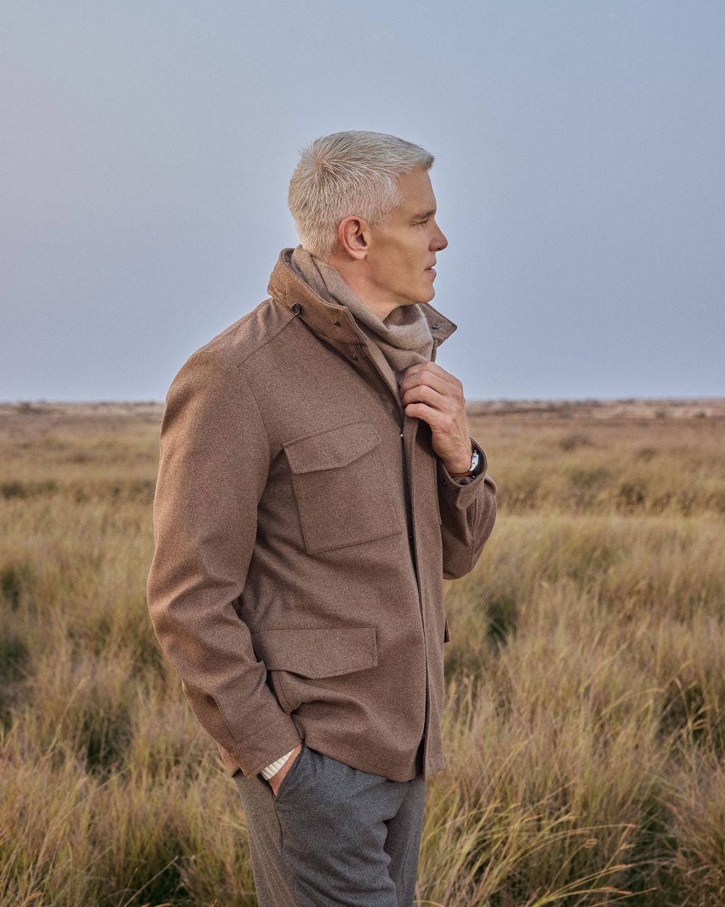 Field Jacket - Cashmere Blend - Tobacco Brown
