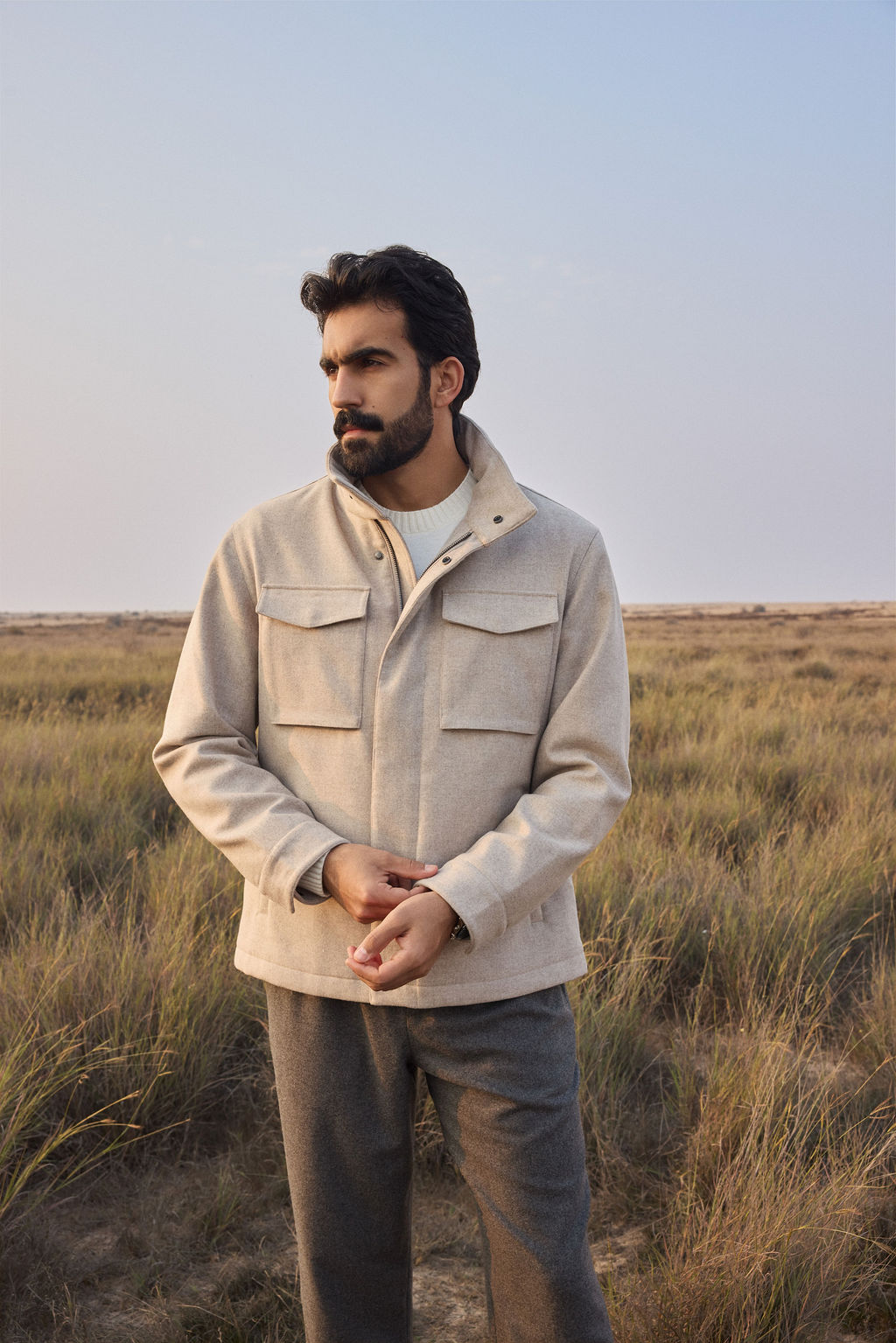 Field Blouson - Cashmere Blend - Desert Sand Beige