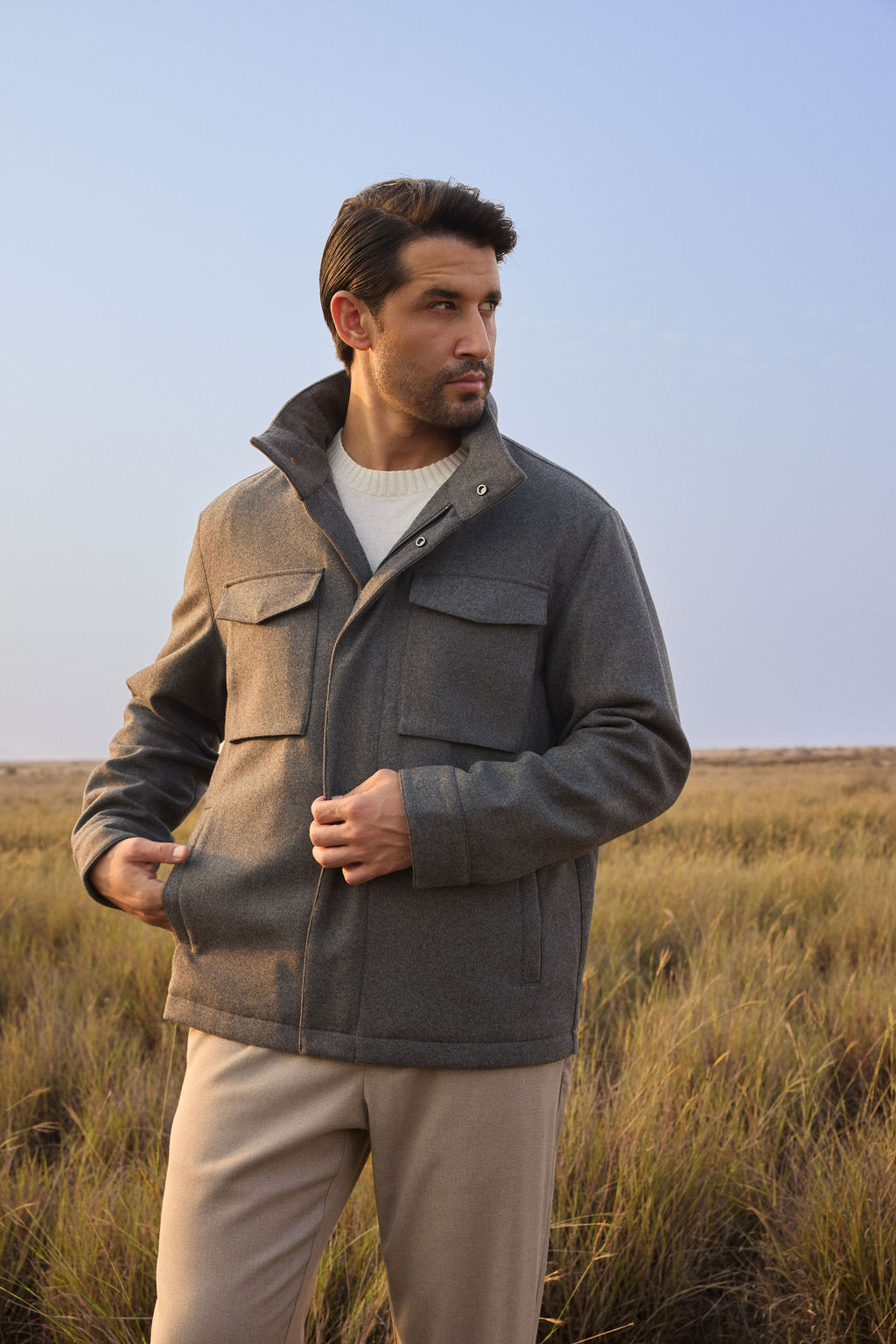Field Blouson - Cashmere Blend - Grey