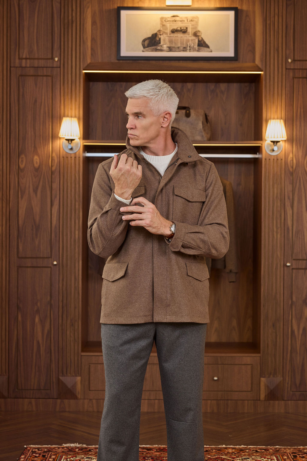 Field Jacket - Cashmere Blend - Tobacco Brown