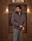 Fur-Lined Bomber Jacket - Espresso Brown