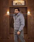 Knitted Down Jacket - Grey