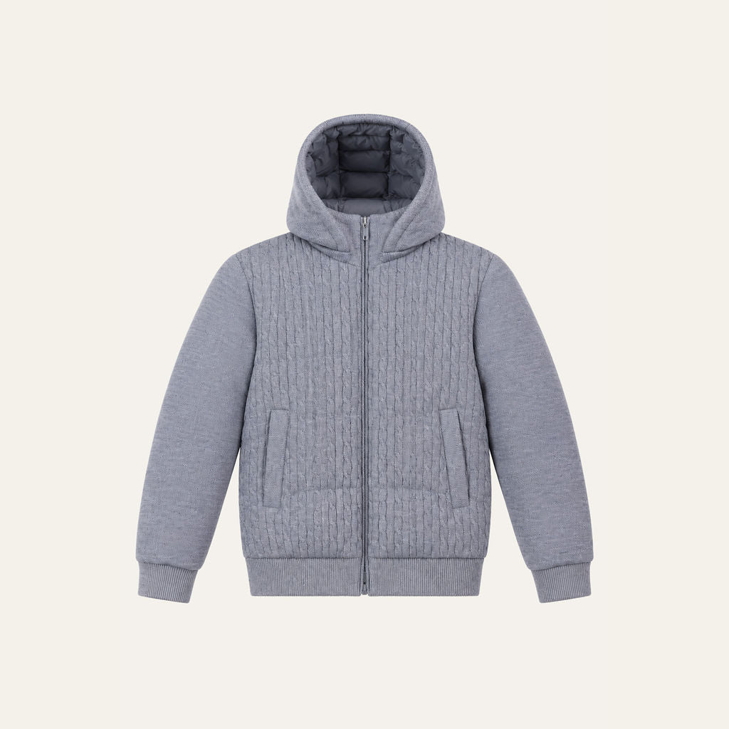 Knitted Down Jacket - Grey