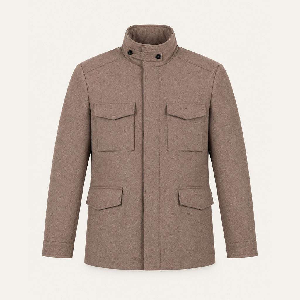 Field Jacket - Cashmere Blend - Tobacco Brown